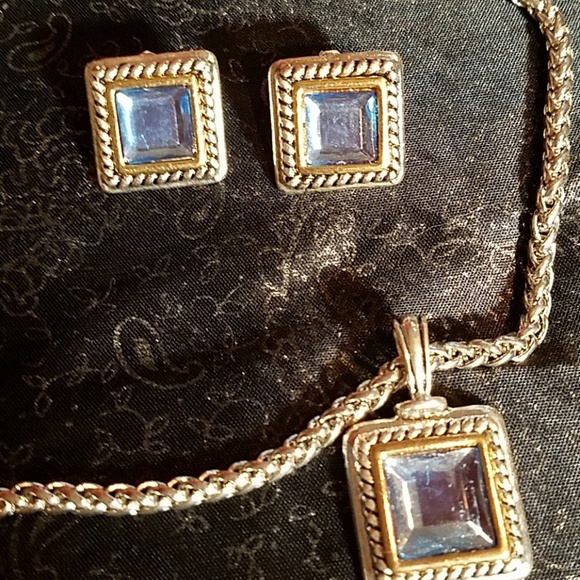 Jewelry - Fashion Necklace & Earring Set With Blue Stone